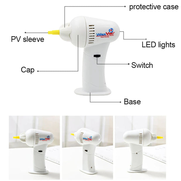 1 Set (6pcs) Electric Ear Cleaner – Safe Automatic Vacuum Earwax Removal Tool with Original Cleaning Heads