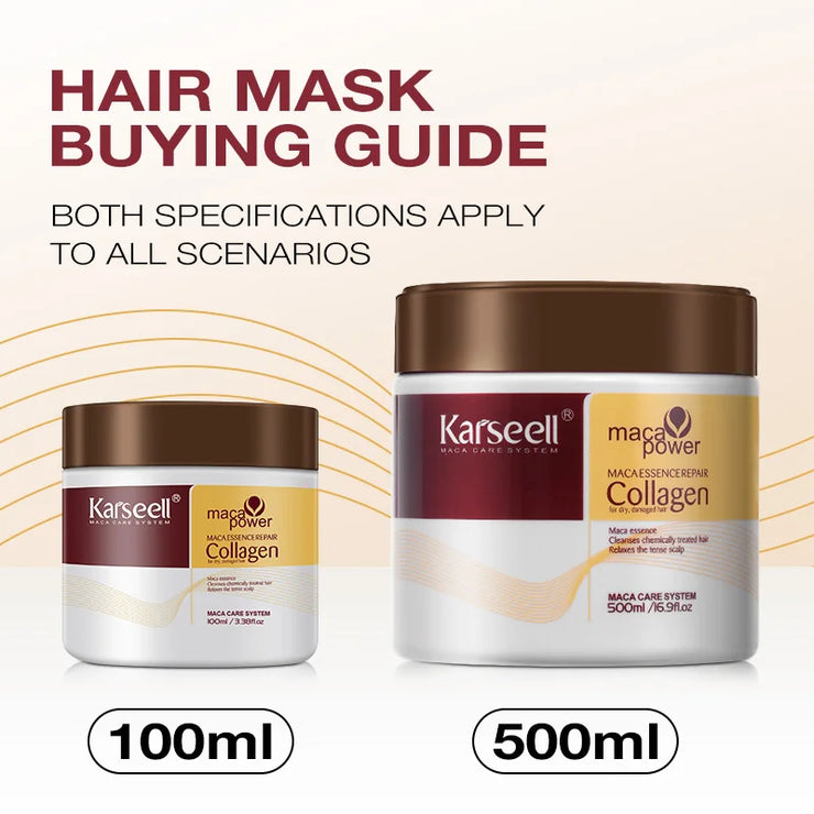 Karseell Collagen Hair Treatment – Deep Repair Argan Oil Conditioning Hair Mask for Dry & Damaged Hair (100ml/500ml)