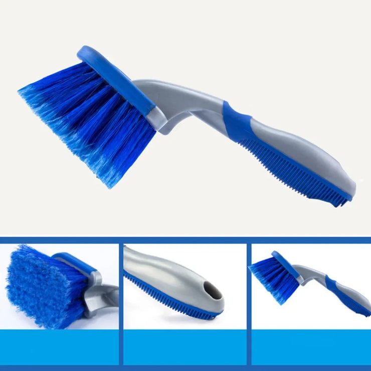 1/3PCS Car Wheel Hub Brush Set – Blue Tire & Steel Ring Cleaning Brushes for Car Wash & Maintenance