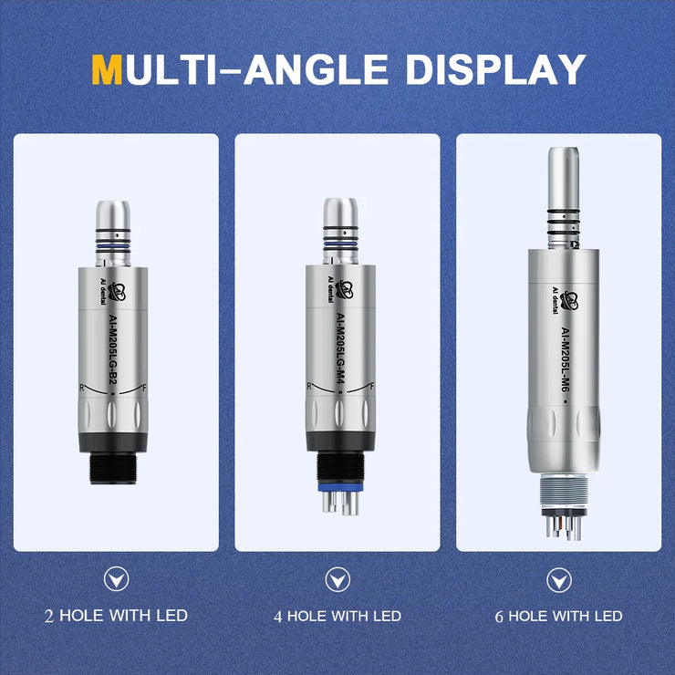 Dental Inner Water Air Motor Handpiece – Slow Speed, Non-LED & LED Turbine Connectors for AI-M204/M205 Series