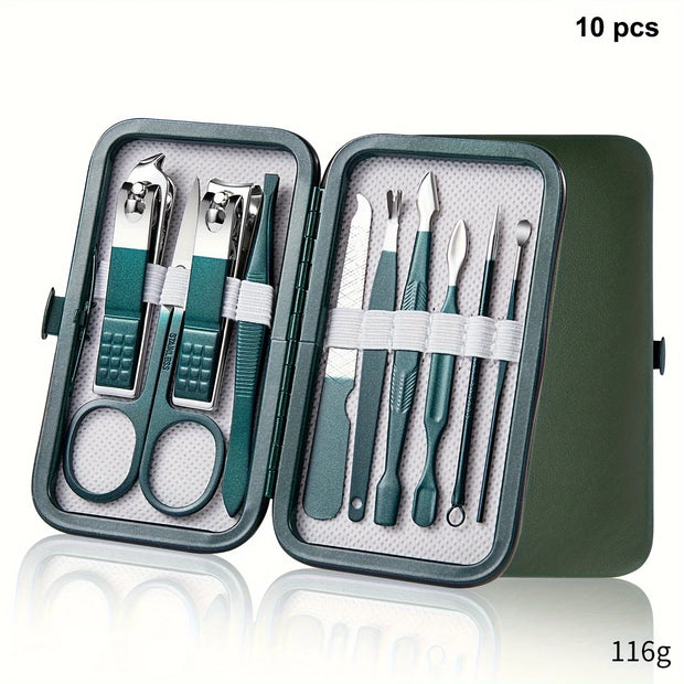 Professional 7–18 Piece Nail Care Kit – Stainless Steel Manicure & Pedicure Set with Travel Case