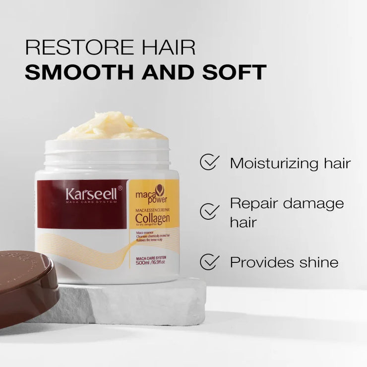 Karseell Collagen Hair Treatment – Deep Repair Argan Oil Conditioning Hair Mask for Dry & Damaged Hair (100ml/500ml)