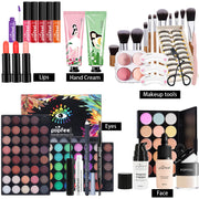 POPFEEL All-in-One Makeup Kit Gift Set – Eyeshadow, Foundation, Lip Gloss, Blush, Brushes, Eyeliner & More | Beauty Essentials