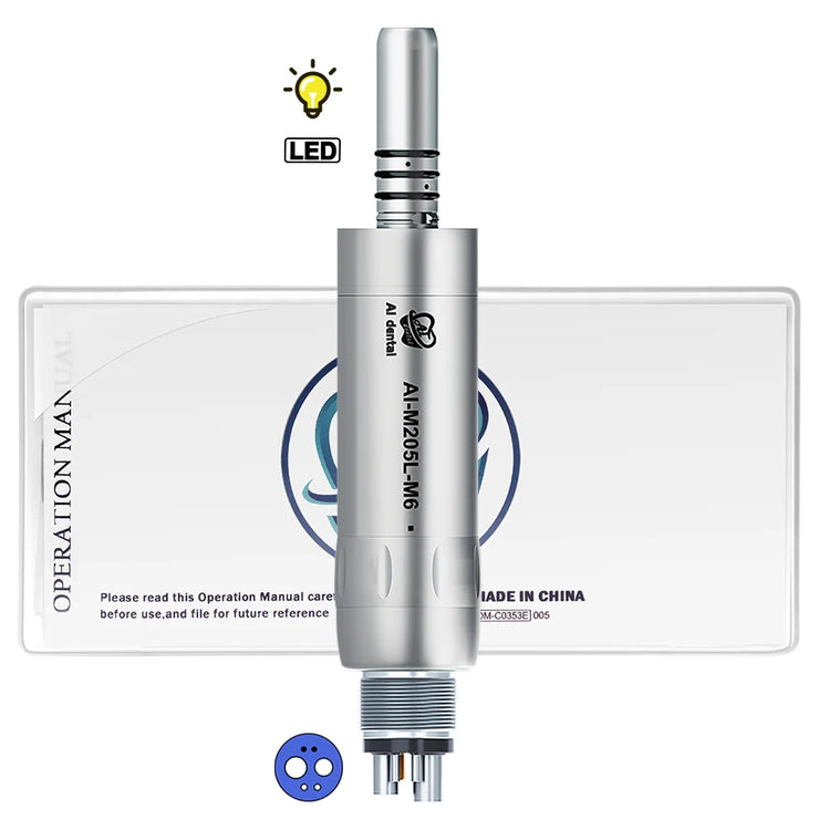 Dental Inner Water Air Motor Handpiece – Slow Speed, Non-LED & LED Turbine Connectors for AI-M204/M205 Series