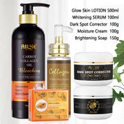AILKE Collagen Women Skin Care, Moisturizing, Smoothing, Whitening, Youther, Removing Freckle & Spot, Skin Glowing 5 In 1 Kit