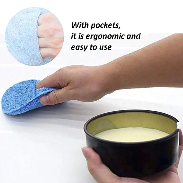 Car Detailing Applicator Pads – Soft Microfiber Waxing & Polishing Sponges (5" Round Pocket Foam)