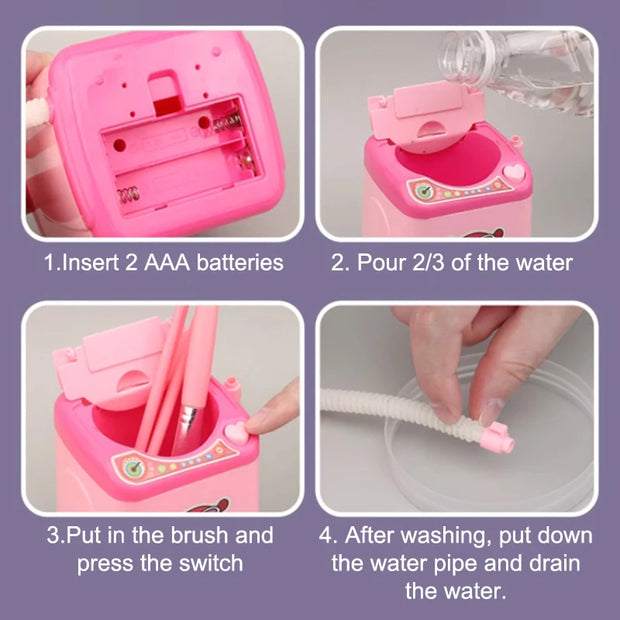 Mini Electric Makeup Brush Cleaner – Child-Sized Powder Puff & Sponge Washing Machine for Dry & Wet Use