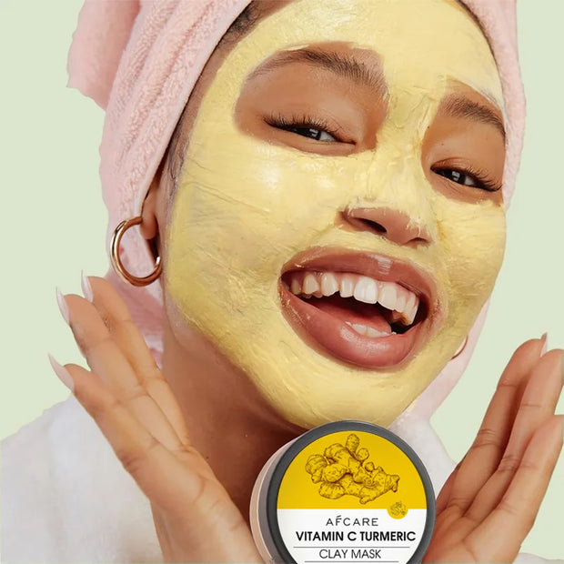 4-Piece Clay Facial Mask Set – Turmeric, Vitamin C, Green Tea & Rose for Deep Cleansing & Pore Refining (320g)