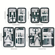 Professional 7–18 Piece Nail Care Kit – Stainless Steel Manicure & Pedicure Set with Travel Case