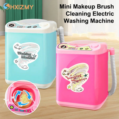 Mini Electric Makeup Brush Cleaner – Child-Sized Powder Puff & Sponge Washing Machine for Dry & Wet Use