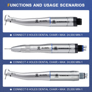 Dental Inner Water Air Motor Handpiece – Slow Speed, Non-LED & LED Turbine Connectors for AI-M204/M205 Series