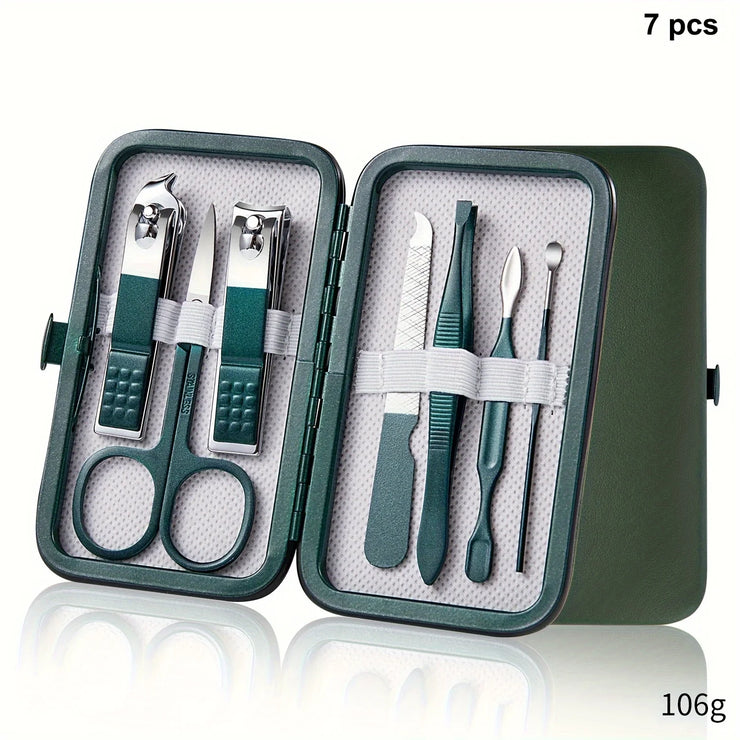 Professional 7–18 Piece Nail Care Kit – Stainless Steel Manicure & Pedicure Set with Travel Case