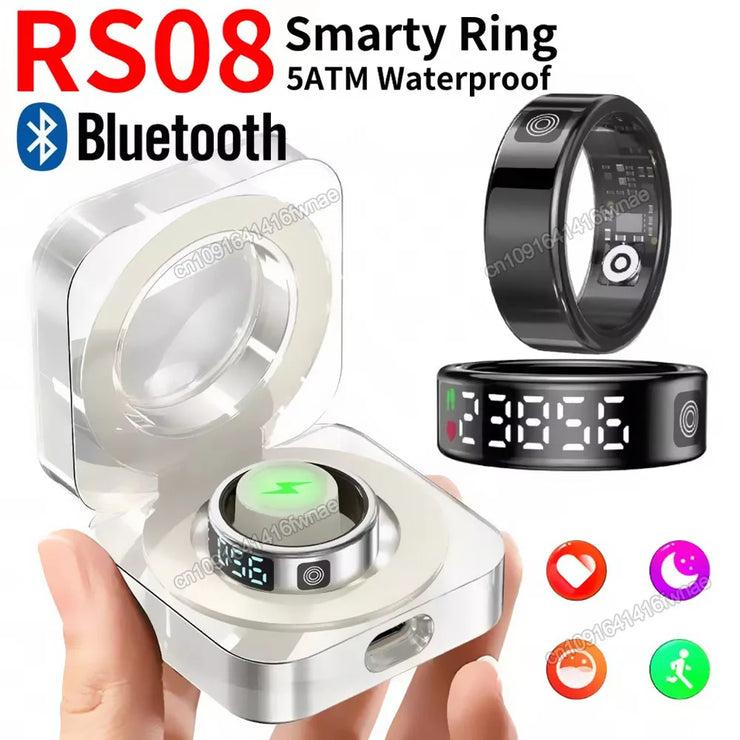 2025 RS08 Smart Ring – Waterproof 5ATM Health & Fitness Tracker with Heart Rate, Blood Oxygen Monitor & Multi-Sport Modes